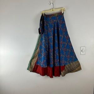 Reversible Upcycled Magic Sari Wrap Maxi Skirts BIN191